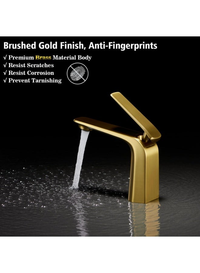 واي دي صنبور حوض حمام عصري بمقبض واحد، صنبور خلاط حوض طويل، يُثبت على سطح الحوض، يتميز بتدفق مياه سلس، سهل التركيب. - Image 4